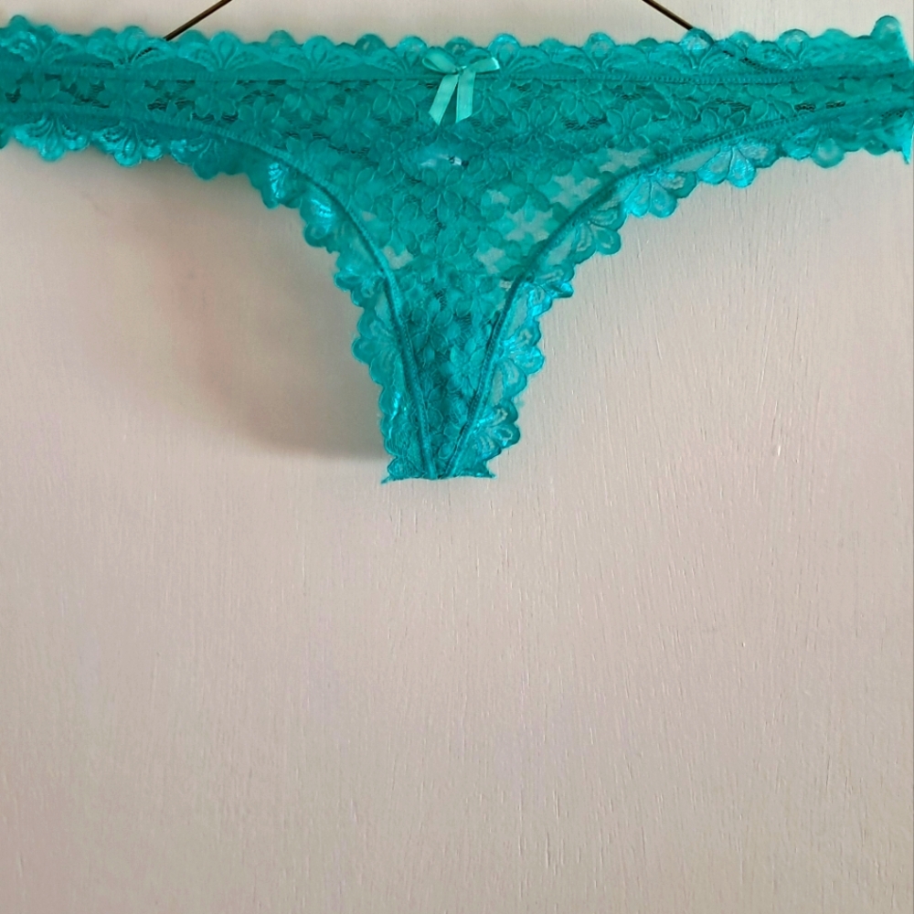 Lace Trim Teal Panty